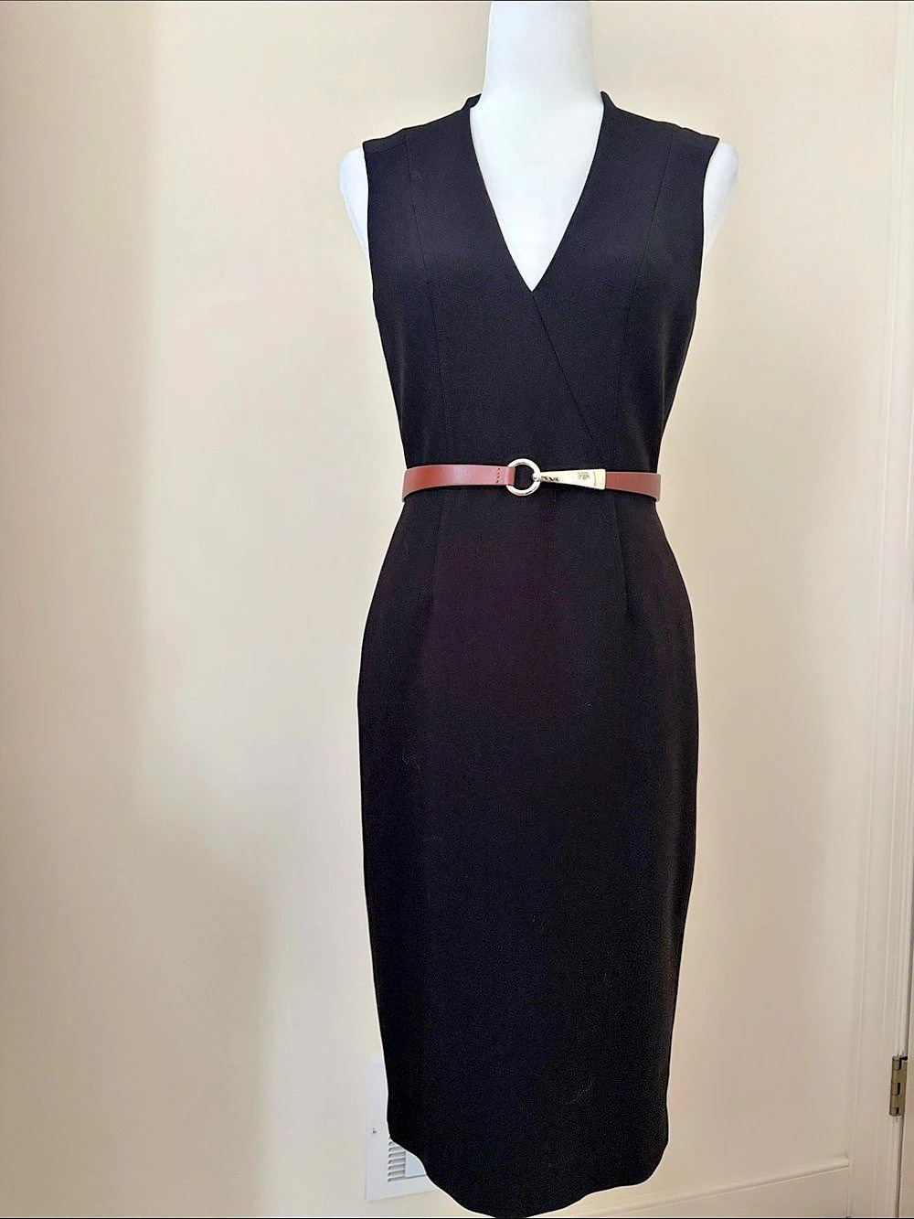 White House Black Market Black Midi Dress Size 2 Like New